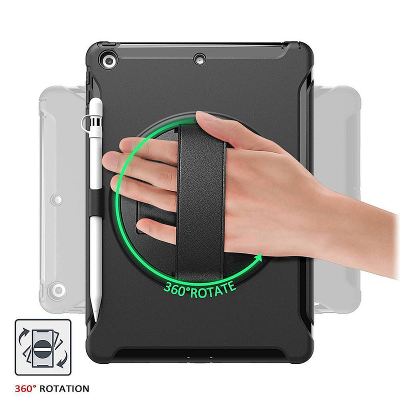 SaharaCase - Protection Hand Strap Series Case for Apple iPad 10.2" (9th Generation 2021) - Black
