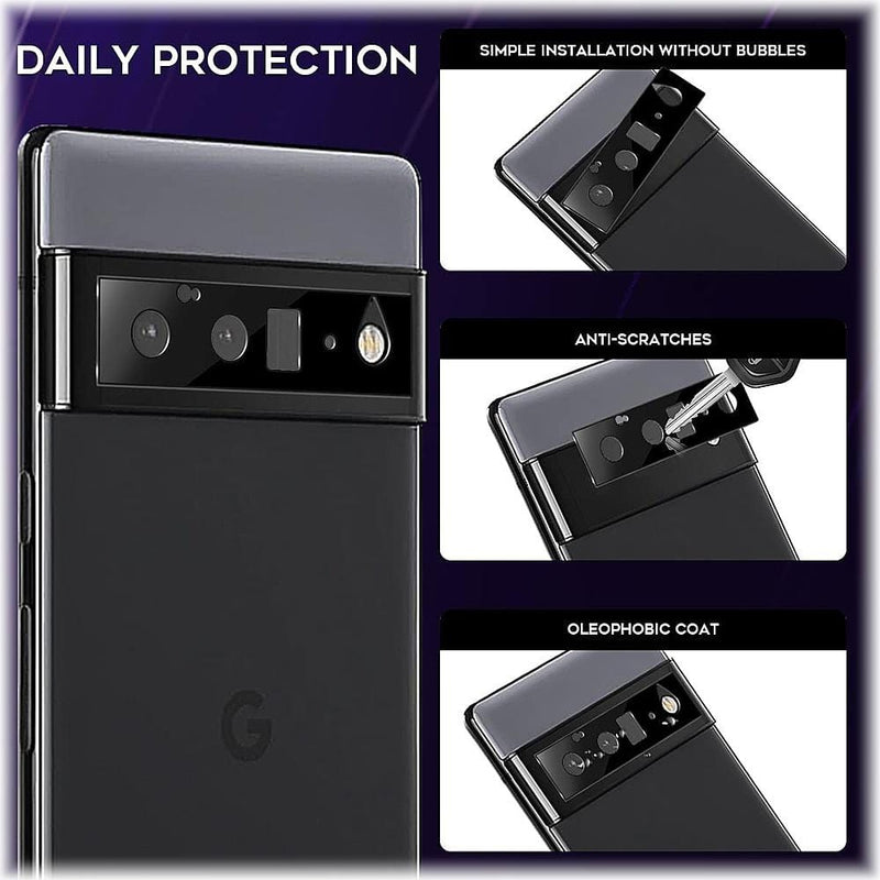 ZeroDamage Camera Lens Protector for Google Pixel 6 Pro (2-Pack) - Black
