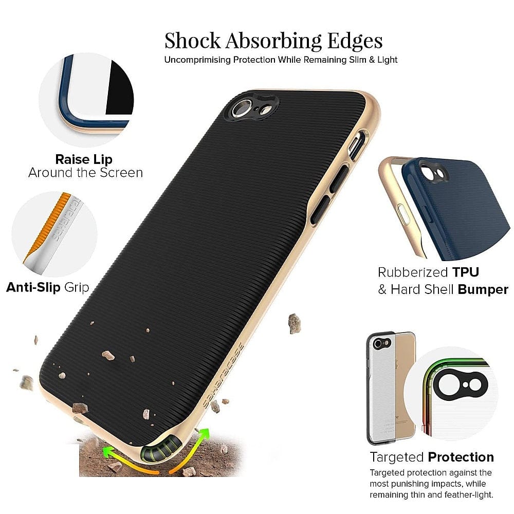 Trend Series Case for Apple iPhone SE (2nd Generation & 3rd Generation 2022) - Black Gold