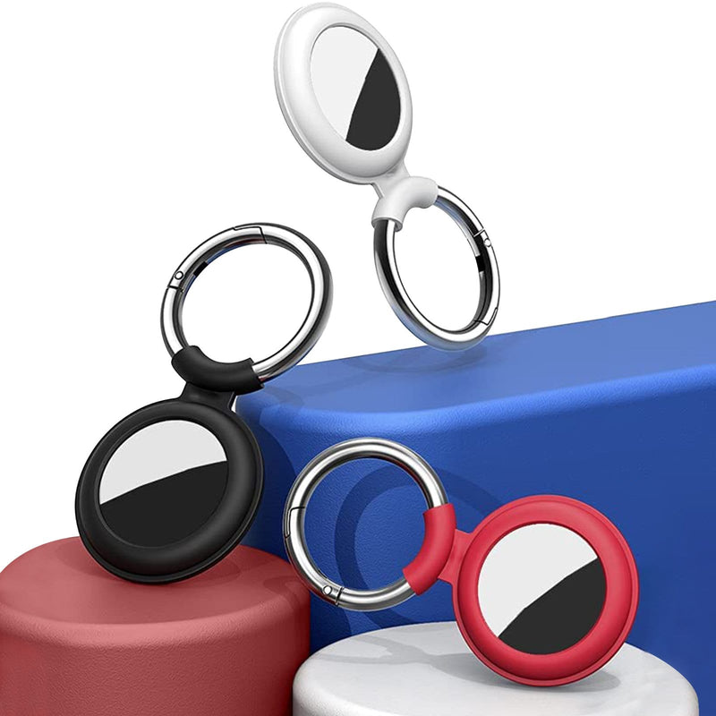 SaharaCase - Silicone Case for Apple AirTag (4-Pack) - Black/White/Blue/Red