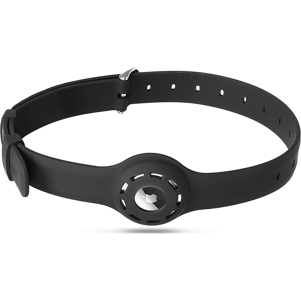 Adjustable Silicone Dog Collar for Apple AirTag (Large Dogs) - Black