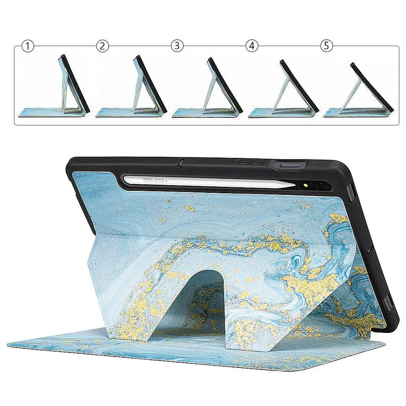 Multi-Angle Folio Case for Samsung Galaxy Tab S8 - Blue Marble