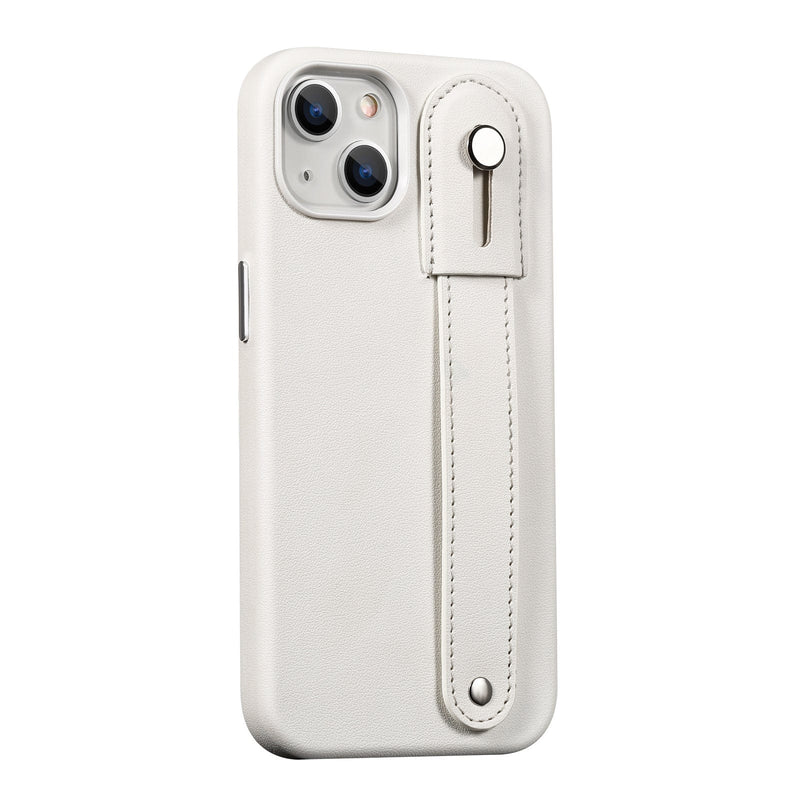 FingerGrip Series Case Leather with Magsafe for Apple iPhone 14 Plus - White