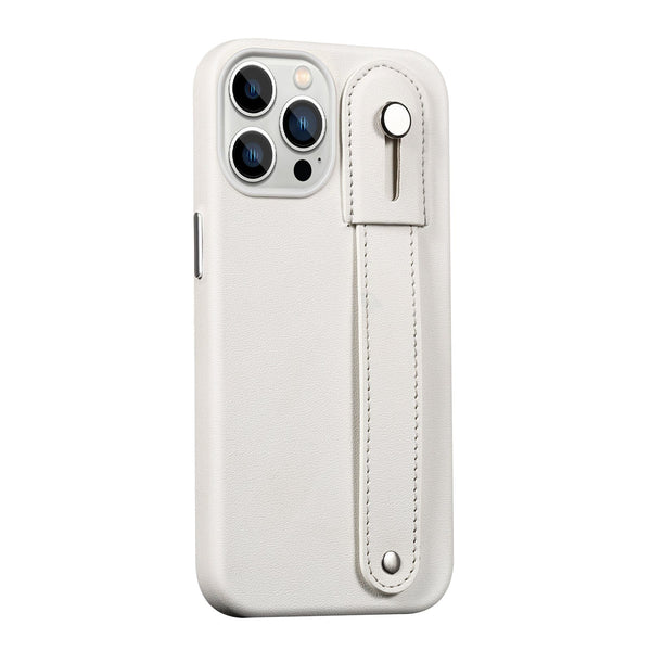 FingerGrip Series Case Leather with Magsafe for Apple iPhone 14 Pro - White