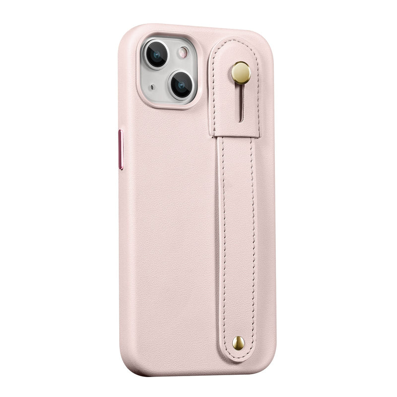 FingerGrip Series Case Genuine Leather with Magsafe for Apple iPhone 14 - Pink