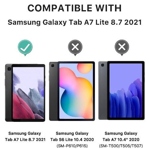 SaharaCase -Multi-Angle Folio Case for Samsung Galaxy Tab A7 Lite - Black