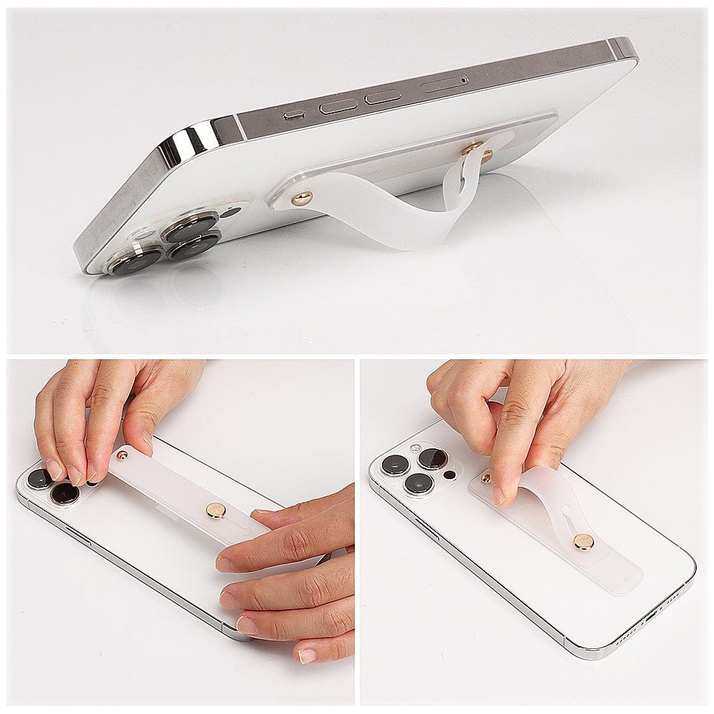 White FingerGrip Cell Phone Grip - For Most Cell Phones