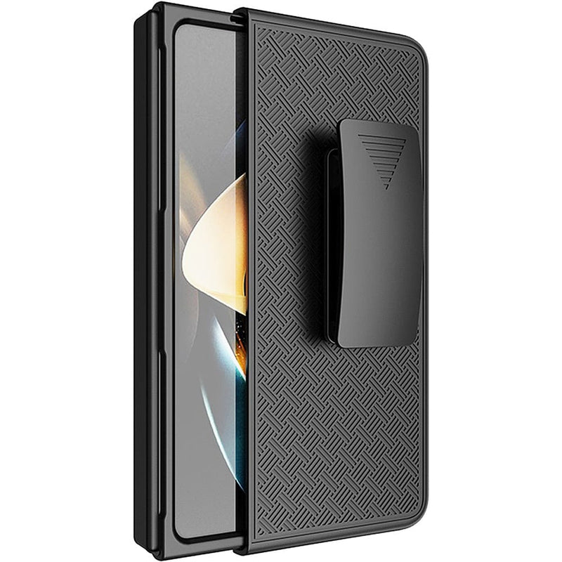 Slim Hard Shell Case with Belt Clip for Samsung Galaxy Z Fold4 - Black