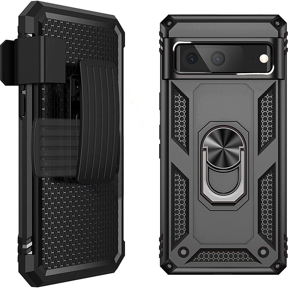 Military Kickstand Series with Belt Clip Case for Google Pixel 7 - Black