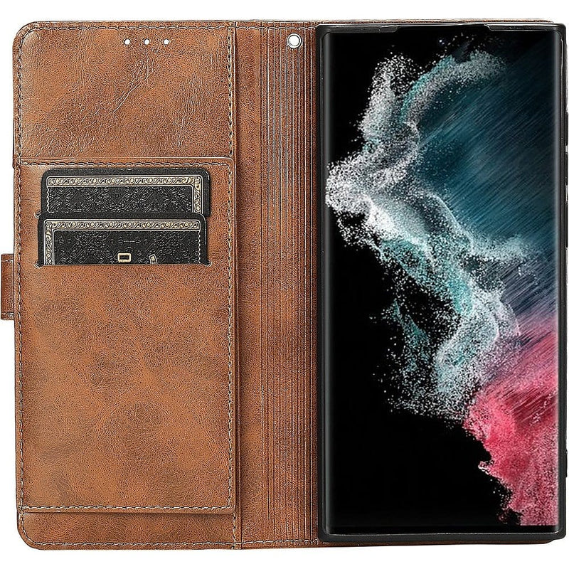 Folio Wallet Case for Samsung Galaxy S23 Ultra - Brown