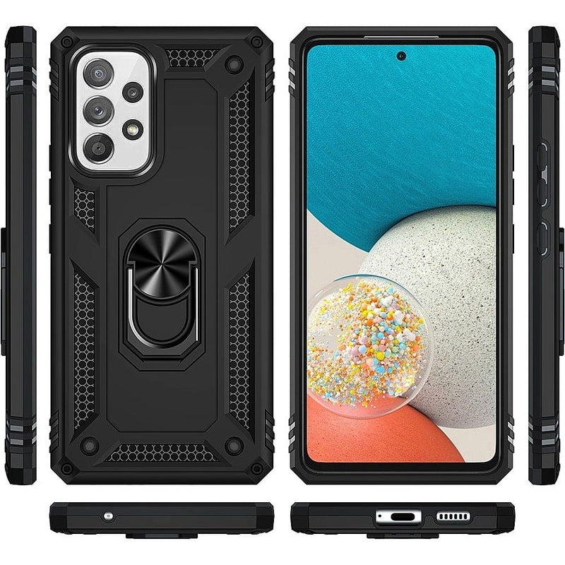 Military Kickstand Case with Belt Clip for Samsung Galaxy A53 5G - Black