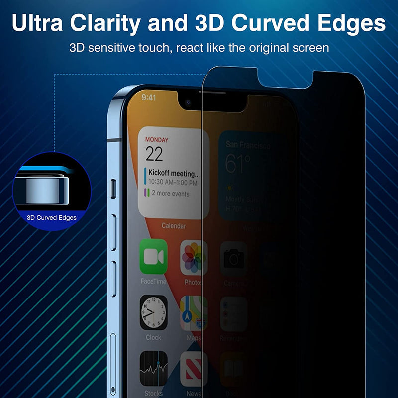 ZeroDamage iPhone 13 Pro 6.1" Privacy Screen Protector - 2 Pack