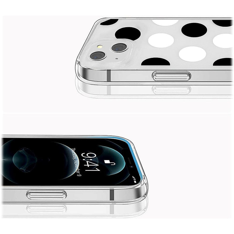 PolkaDot Hybrid-Flex Hard Shell Case for Apple iPhone 14 Plus - Clear/Black/White