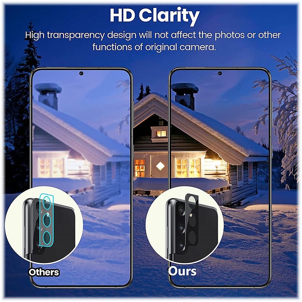 ZeroDamage Camera Lens Protector for Samsung Galaxy S21 FE 5G (2-Pack) - Clear/Black