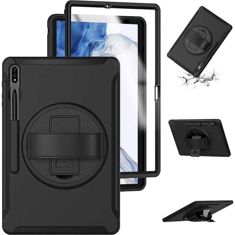 PROTECTION Hand Strap Series Case for Samsung Galaxy Tab S8 Ultra - Black