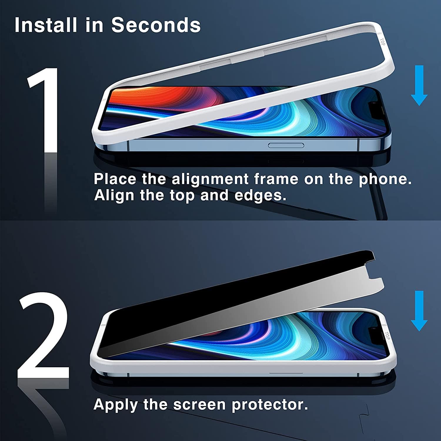 Pokolan Pellicola Privacy Viola Per IPhone 13 Pro Max E 14 Plus - 2 Pezzi Vetro Temperato 9H Anti Spia, Anti Impronte