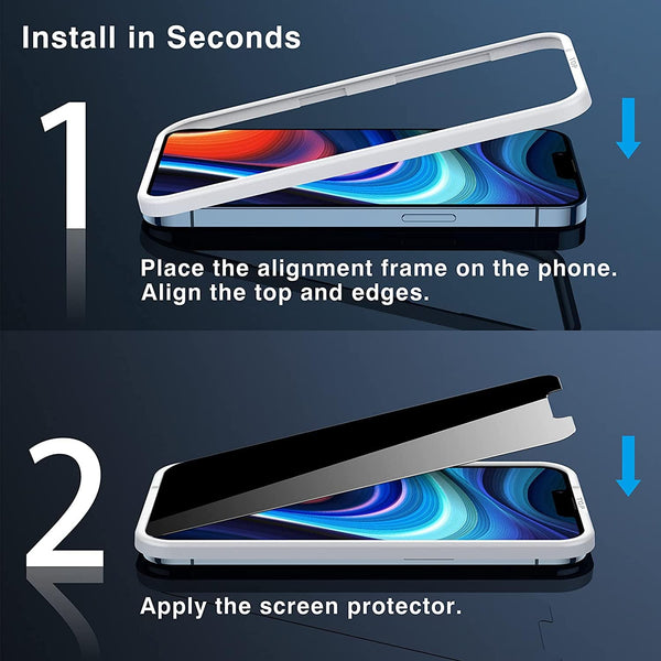ZeroDamage iPhone 13 Mini 5.4" Privacy Screen Protector - 2 Pack