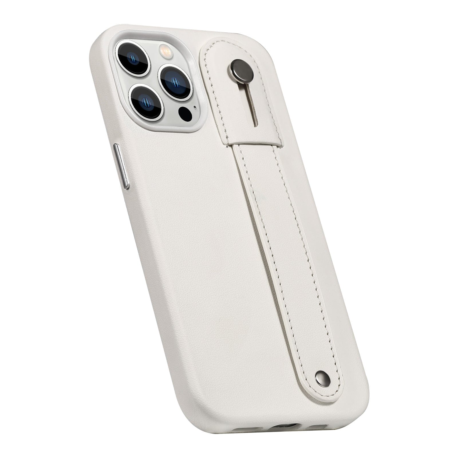 FingerGrip Series Leather Case with Magsafe for iPhone 14 Pro Max - White