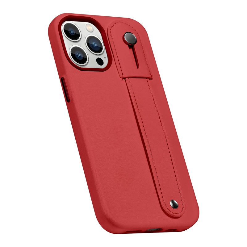 FingerGrip Series Case Leather with Magsafe for Apple iPhone 14 Pro - Red