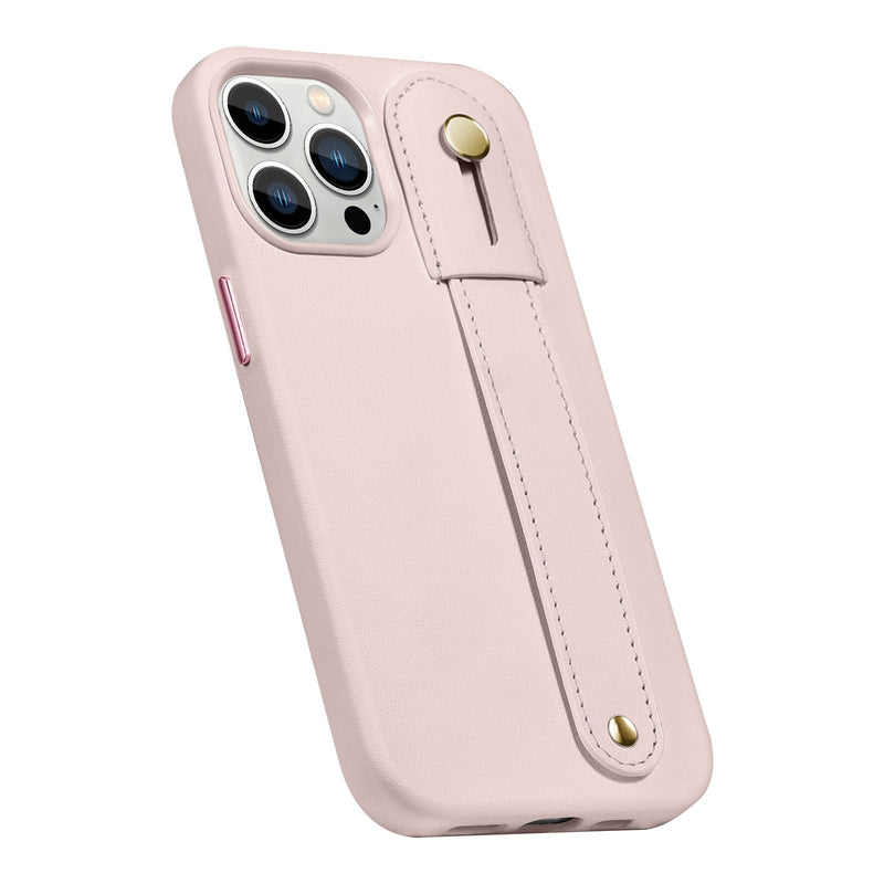 FingerGrip Series Case Leather with Magsafe for Apple iPhone 14 Pro - Pink