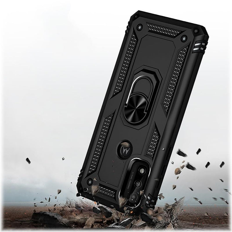 Military Kickstand Series Case for Motorola Moto G Pure, G Power 2022, and G Play 2023 - Black