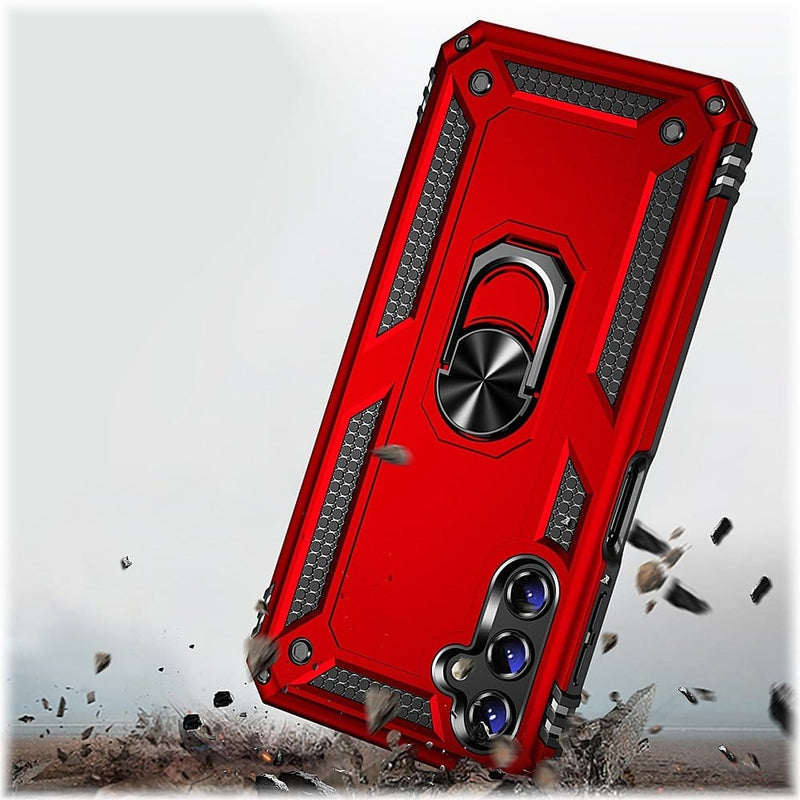 Military Kickstand Series with Belt Clip Case for Samsung Galaxy A14 5G - Red