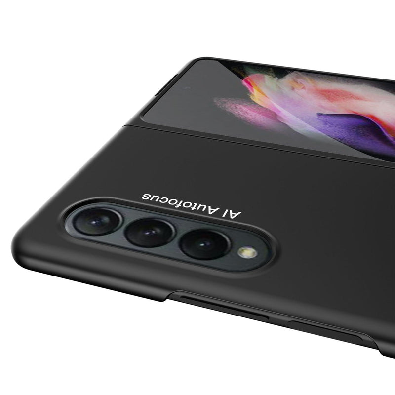 Hard Shell Silicone Case for Samsung Galaxy Z Fold 3 5G (Fold3)  - Black