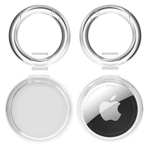 SaharaCase - Hybrid Flex Case for Apple AirTag (4-Pack) - Black/Clear/