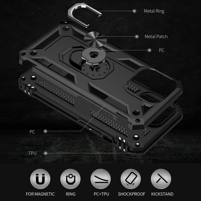 Black Apple iPhone 13 Pro Case - Kickstand Series with Belt Clip