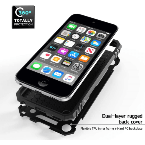 SaharaCase Military Kickstand Case New iPod Touch (6th and 7th Generation) Black - Sahara Case LLC