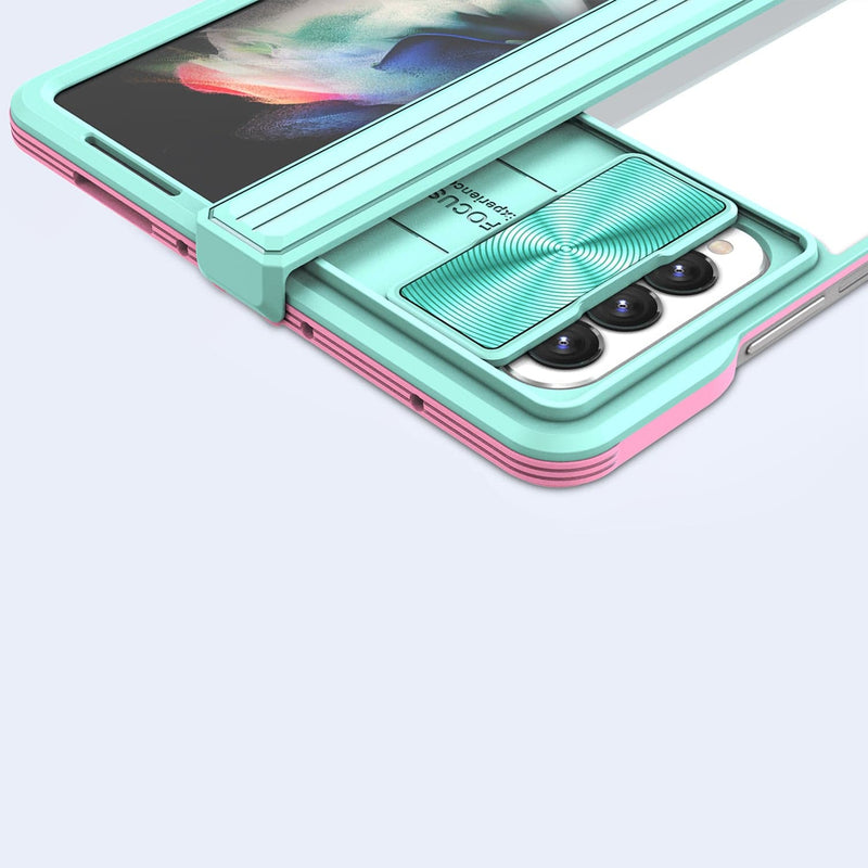 Full Body Case for Samsung Galaxy Z Fold4 - Teal/Pink