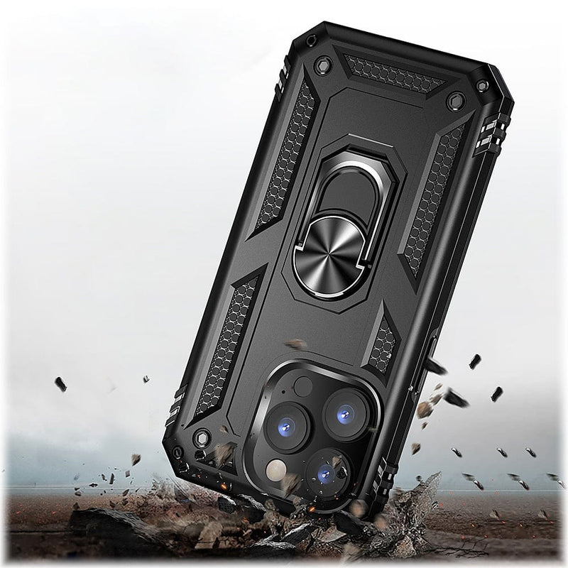 Military Kickstand Series Case with Belt Clip for Apple iPhone 14 Pro - Black