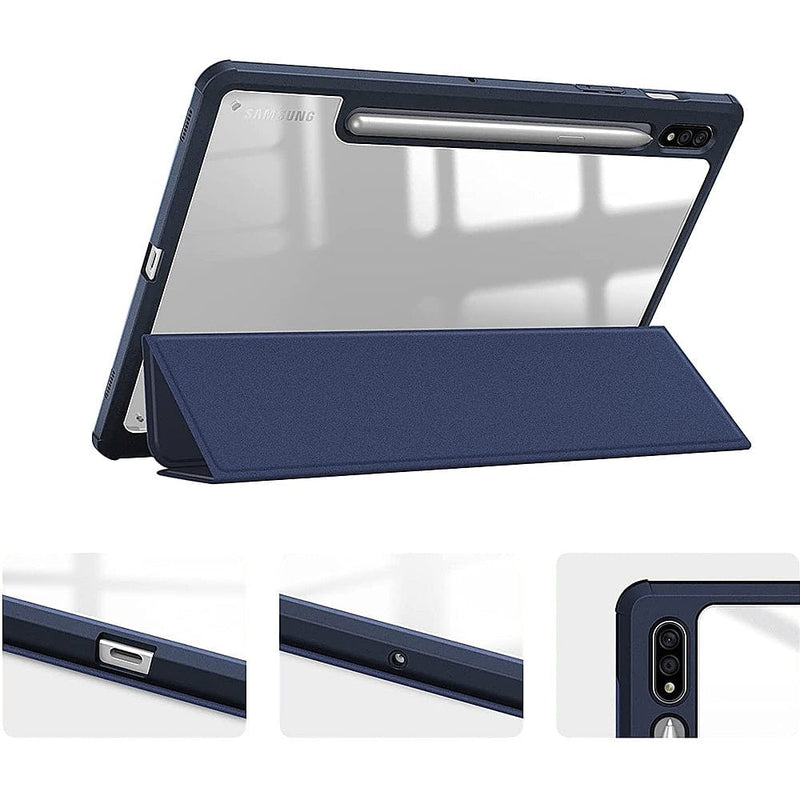 Folio Case for Samsung Galaxy Tab S8 - Clear/Navy Blue