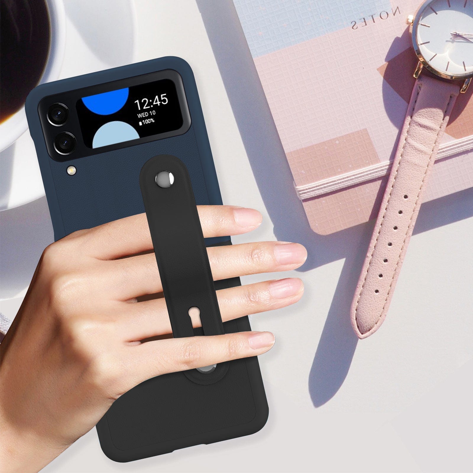 FingerGrip Series Case for Samsung Galaxy Z Flip4 - Black/Blue