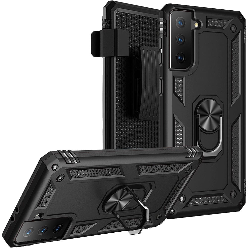 SaharaCase - Military Kickstand Series Case for Samsung Galaxy S21 FE 5G - Black