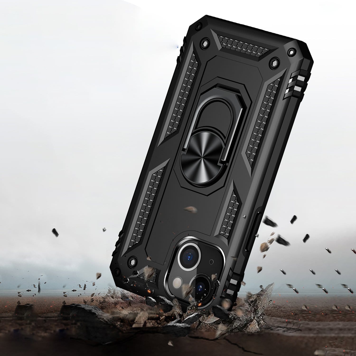 Black Apple iPhone 13 Mini Case - Kickstand Series with Belt Clip