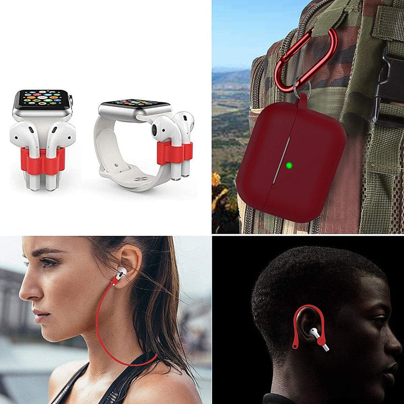 SaharaCase - Silicone Accessories Kit for Apple AirPods 3 (3rd Generation) - Red