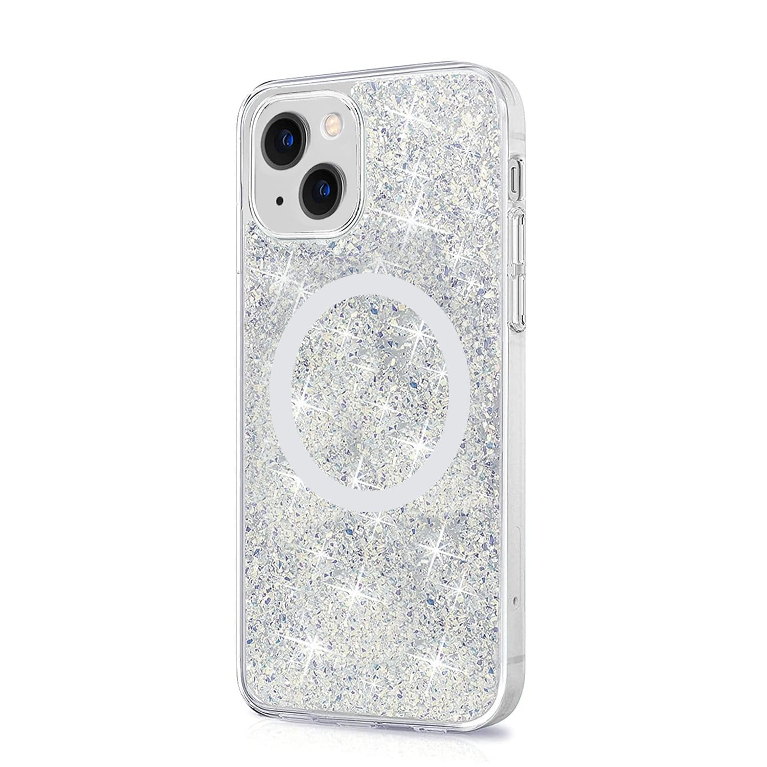 Sparkle Case with MagSafe for iPhone 13 & iPhone 14 - Clear, Silver