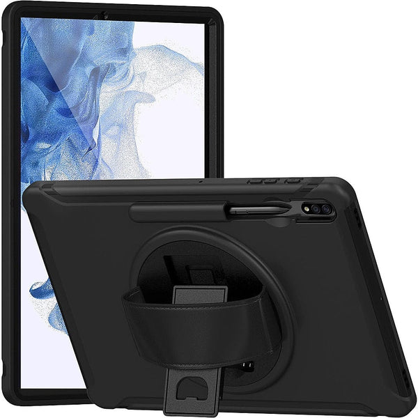 PROTECTION Hand Strap Series Case for Samsung Galaxy Tab S8 Ultra - Black