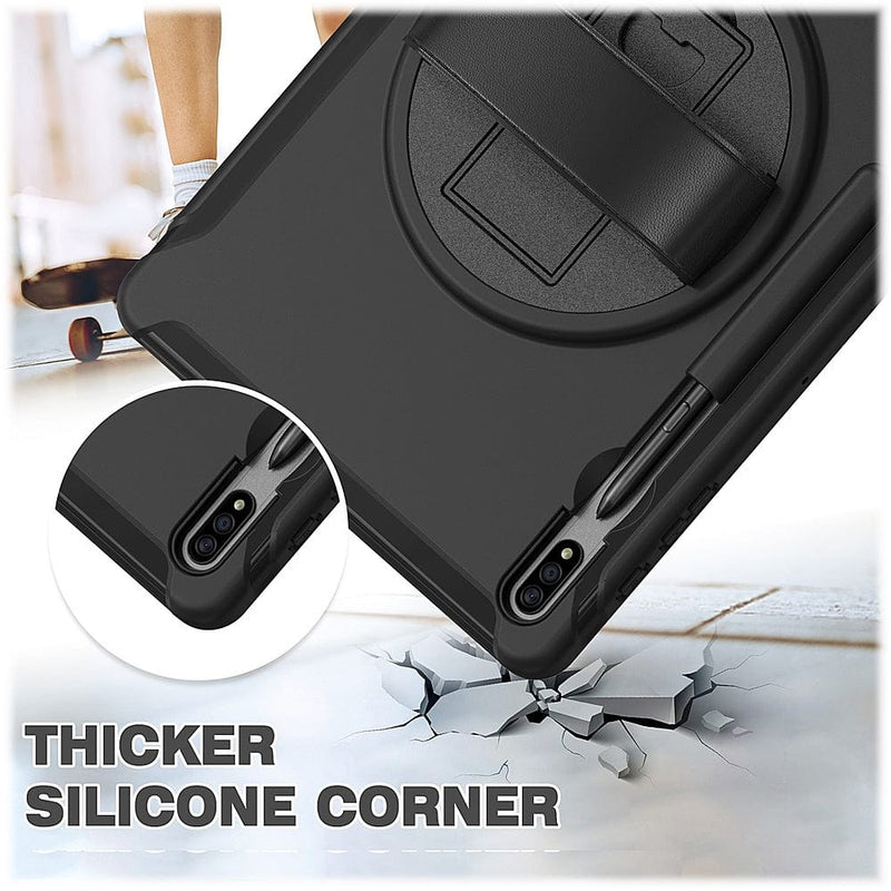 PROTECTION Hand Strap Series Case for Samsung Galaxy Tab S8+ - Black