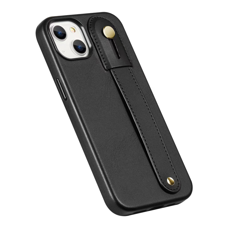 FingerGrip Series Case Leather with Magsafe for Apple iPhone 14 Plus - Black