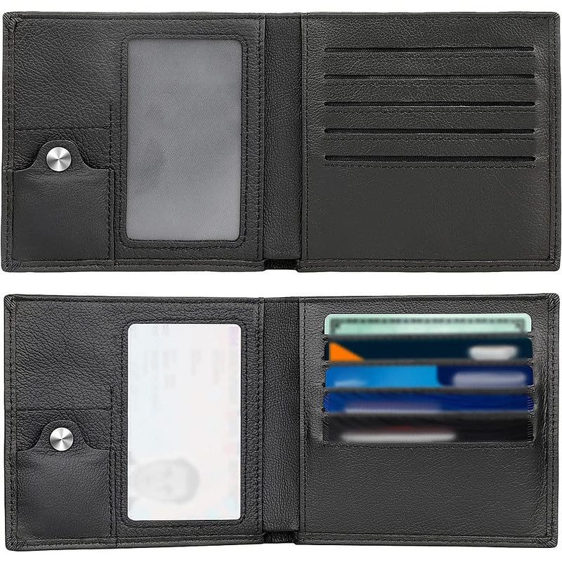SaharaCase - Genuine Leather Wallet Case for Apple AirTag - Black