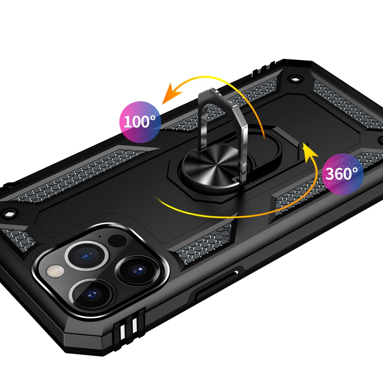 Black Apple iPhone 13 Pro Max Case - Kickstand Series with Belt Clip