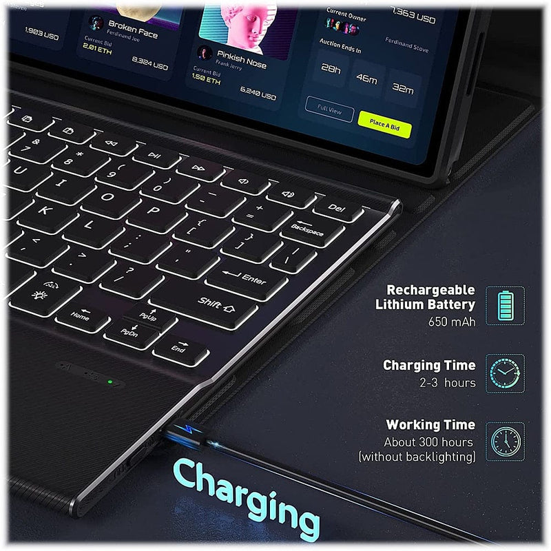 Keyboard Case with TrackPad for Samsung Galaxy Tab S8+ - Black