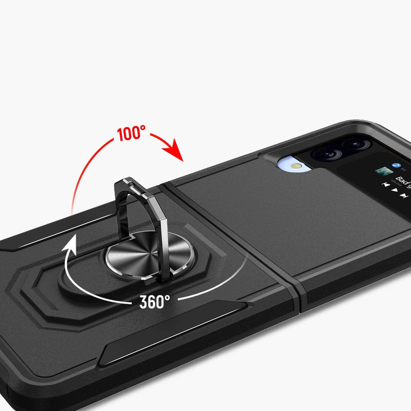 Heavy Duty Kickstand Series Case for Samsung Galaxy Z Flip4 - Black