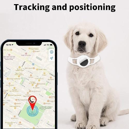 Silicone Dog Collar for Apple AirTag - White