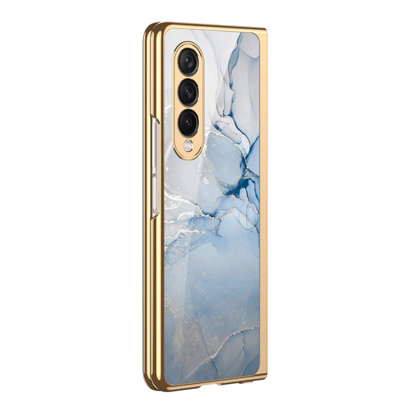 Marble Series Case for Samsung Galaxy Z Fold 3 5G (2021) (Fold3) - Blue Gold