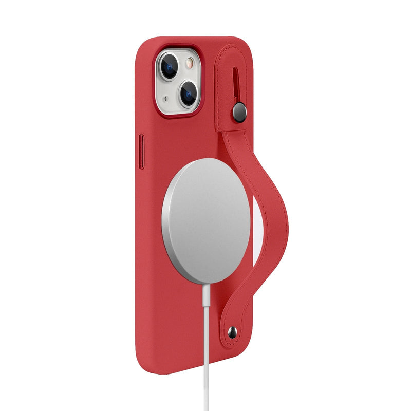 FingerGrip Series Case Leather with Magsafe for Apple iPhone 14 Plus - Red