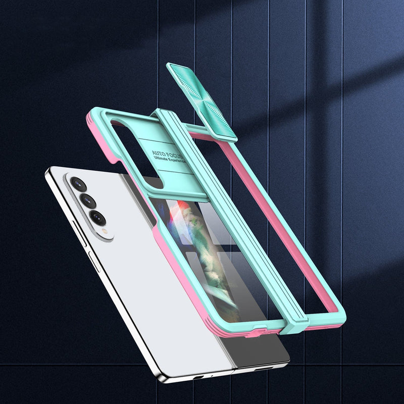 Full Body Case for Samsung Galaxy Z Fold4 - Teal/Pink