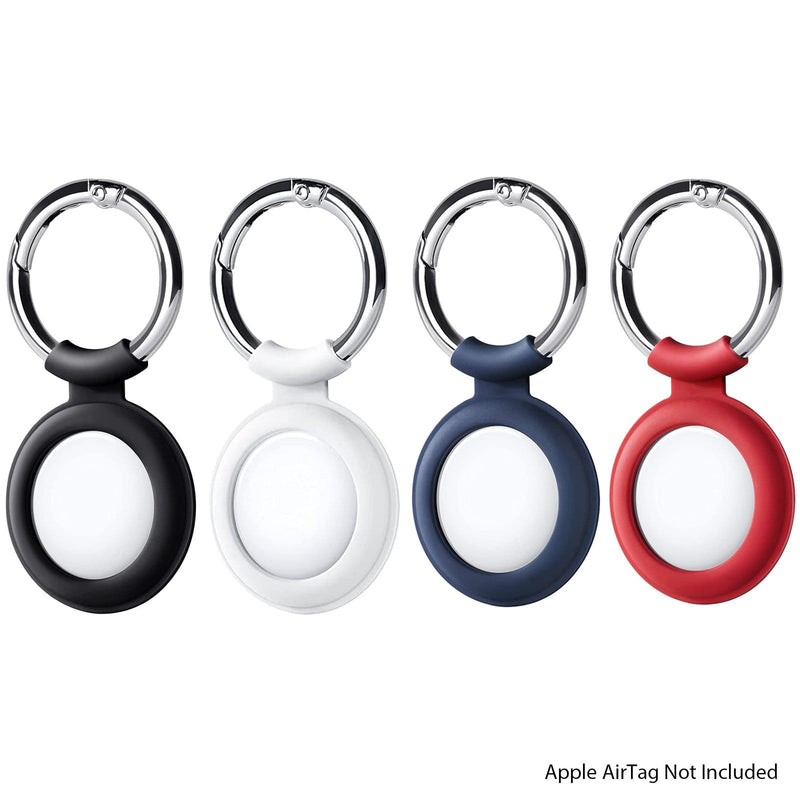 SaharaCase - Silicone Case for Apple AirTag (4-Pack) - Black/White/Blue/Red